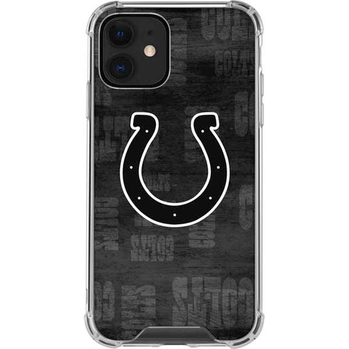 NFL Indianapolis Colts Black & White iPhone 12 Clear Case