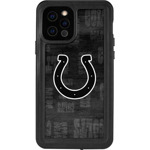 NFL Indianapolis Colts Black & White iPhone 12 Pro Waterproof Case