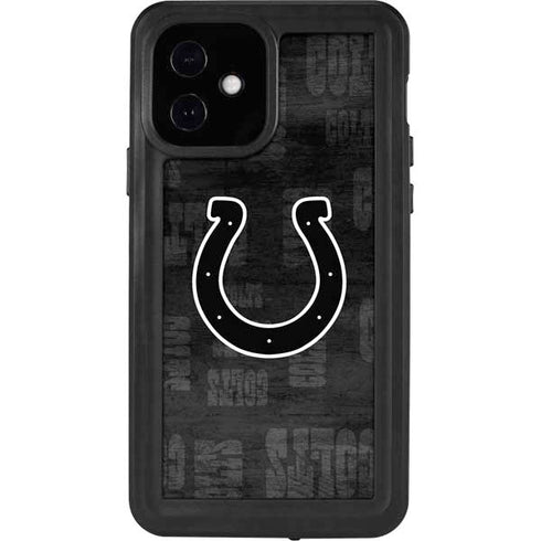 NFL Indianapolis Colts Black & White iPhone 12 Waterproof Case