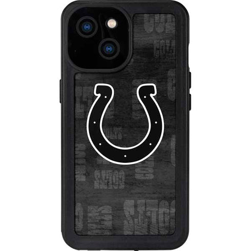 NFL Indianapolis Colts Black & White iPhone 13 Mini Waterproof Case