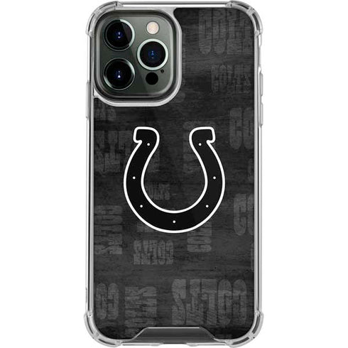 NFL Indianapolis Colts Black & White iPhone 13 Pro Max Clear Case