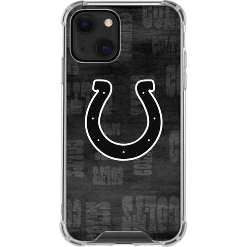NFL Indianapolis Colts Black & White iPhone 15 Plus Clear Case