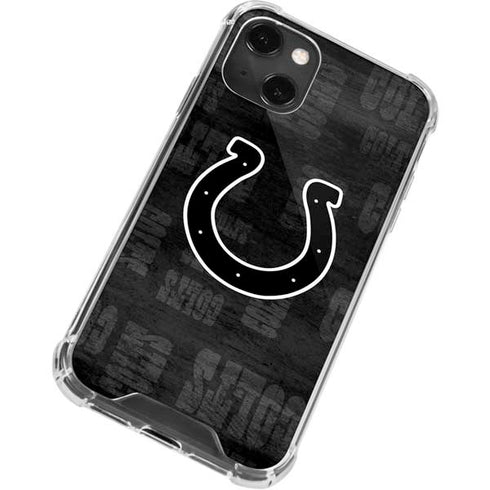 NFL Indianapolis Colts Black & White iPhone 15 Plus Clear Case