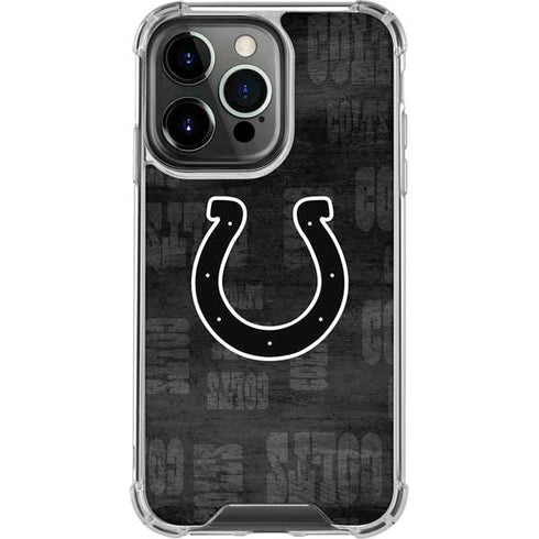 NFL Indianapolis Colts Black & White iPhone 15 Pro Clear Case