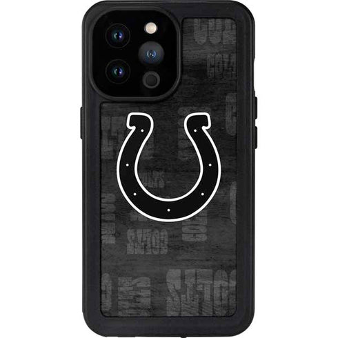 NFL Indianapolis Colts Black & White iPhone 14 Pro Max Waterproof Case