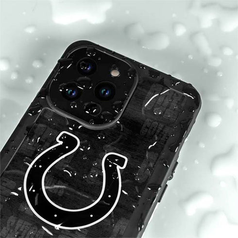 NFL Indianapolis Colts Black & White iPhone 14 Pro Max Waterproof Case