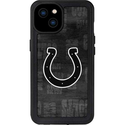 NFL Indianapolis Colts Black & White iPhone 15 Plus Waterproof Case
