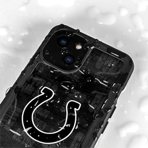 NFL Indianapolis Colts Black & White iPhone 15 Plus Waterproof Case