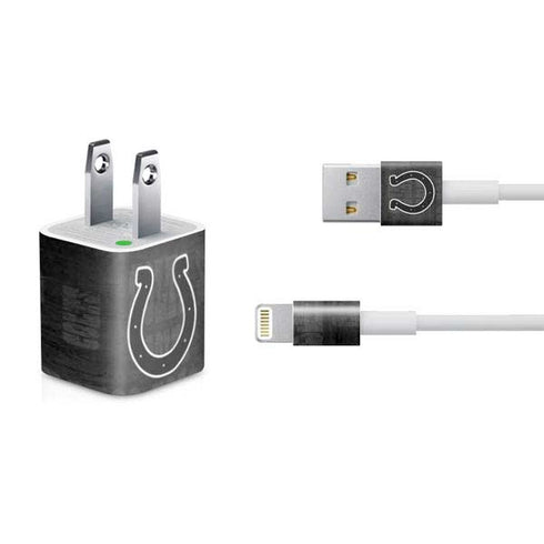 NFL Indianapolis Colts Black & White iPhone Charger (5W USB) Skin