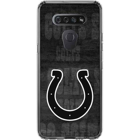 NFL Indianapolis Colts Black & White LG K51/Q51 Clear Case