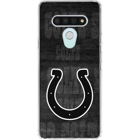 NFL Indianapolis Colts Black & White LG Stylo 6 Clear Case