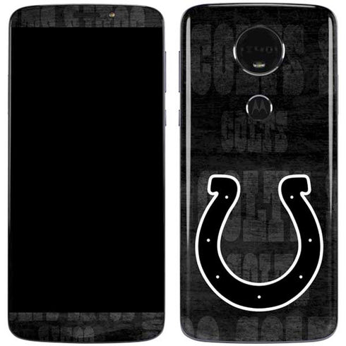NFL Indianapolis Colts Black & White Moto E5 Plus Skin