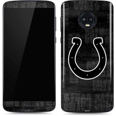 NFL Indianapolis Colts Black & White Moto G6 Skin