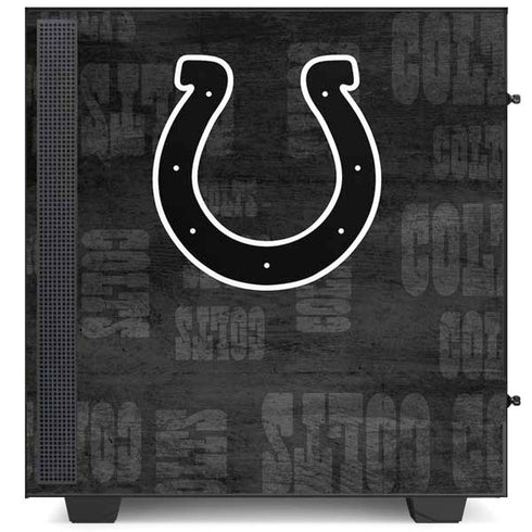 NFL Indianapolis Colts Black & White NZXT H510 Compact ATX Mid-Tower Case Skin