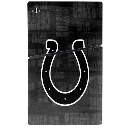 NFL Indianapolis Colts Black & White PS5 Slim Disk Console Skin