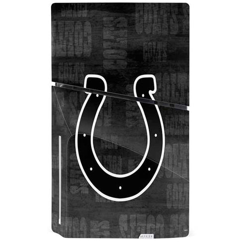 NFL Indianapolis Colts Black & White PS5 Slim Disk Console Skin