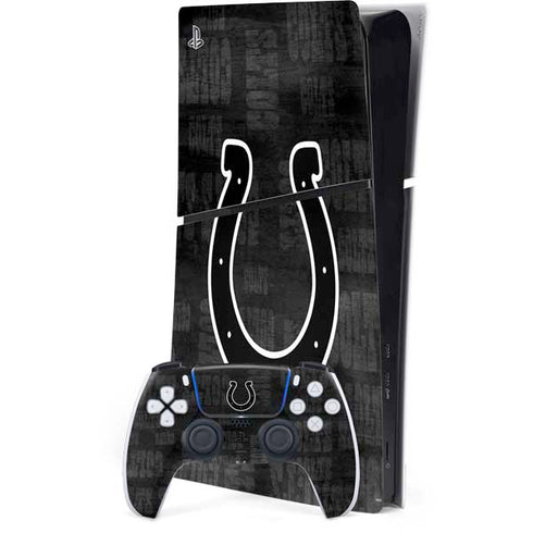 NFL Indianapolis Colts Black & White PS5 Slim Digital Edition Console Skin