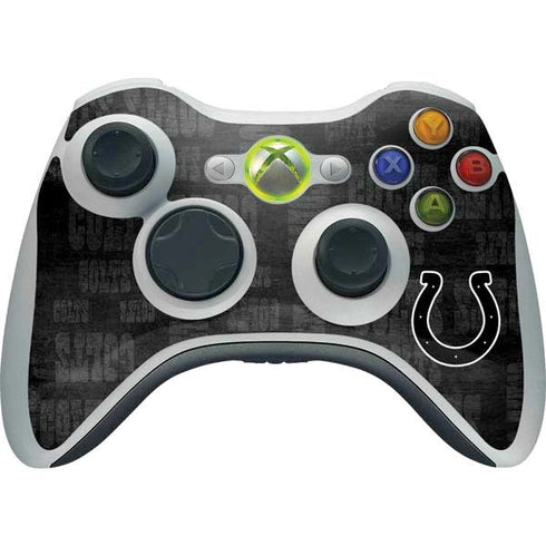 NFL Indianapolis Colts Black & White Xbox 360 Wireless Controller Skin