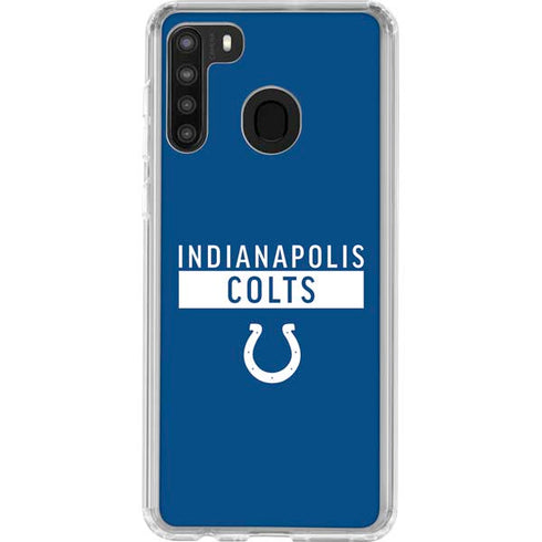 NFL Indianapolis Colts Blue Performance Series Galaxy A21 Clear Case