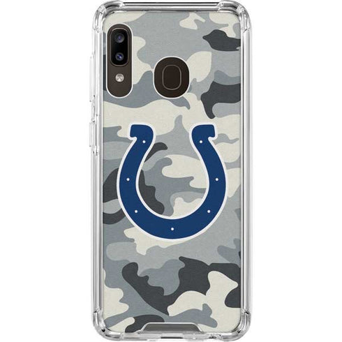 NFL Indianapolis Colts Camo Galaxy A30 Clear Case