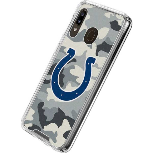 NFL Indianapolis Colts Camo Galaxy A30 Clear Case