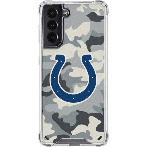 NFL Indianapolis Colts Camo Galaxy S21 5G Clear Case