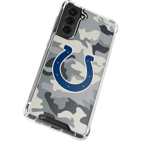 NFL Indianapolis Colts Camo Galaxy S21 FE Clear Case
