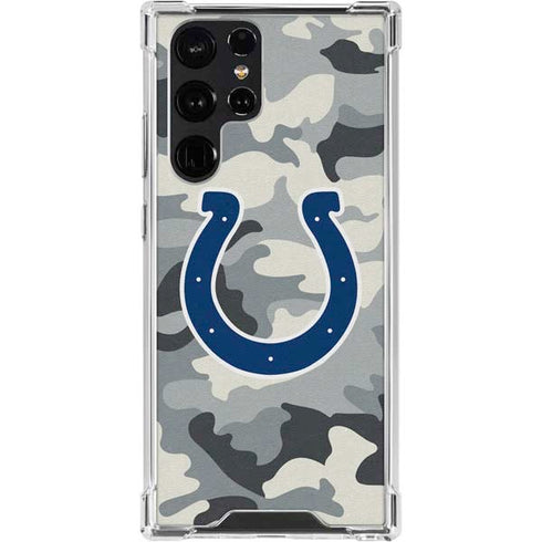 NFL Indianapolis Colts Camo Galaxy S24 Ultra Clear Case