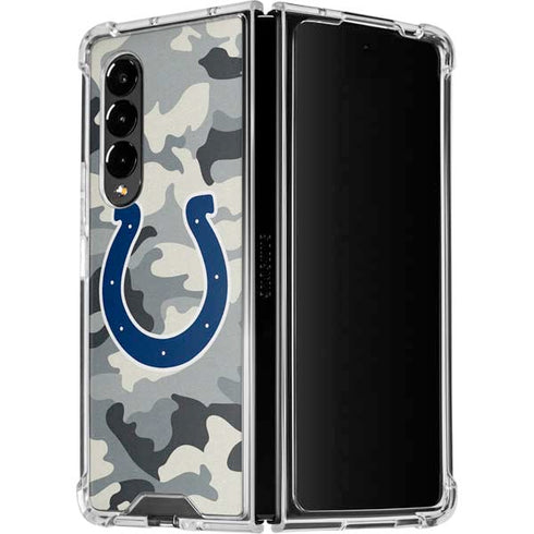 NFL Indianapolis Colts Camo Galaxy Z Fold4 5G Clear Case