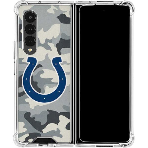 NFL Indianapolis Colts Camo Galaxy Z Fold4 5G Clear Case