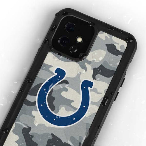 NFL Indianapolis Colts Camo iPhone 12 Mini Waterproof Case