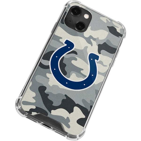NFL Indianapolis Colts Camo iPhone 13 Mini Clear Case