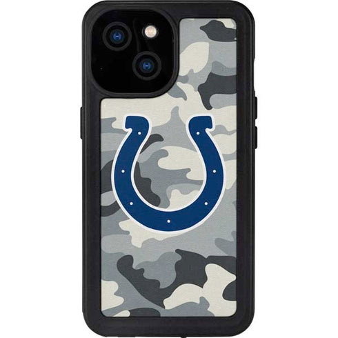 NFL Indianapolis Colts Camo iPhone 13 Mini Waterproof Case