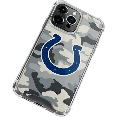 NFL Indianapolis Colts Camo iPhone 13 Pro Max Clear Case