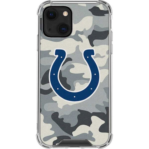 NFL Indianapolis Colts Camo iPhone 15 Plus Clear Case