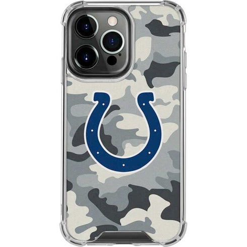 NFL Indianapolis Colts Camo iPhone 14 Pro Clear Case