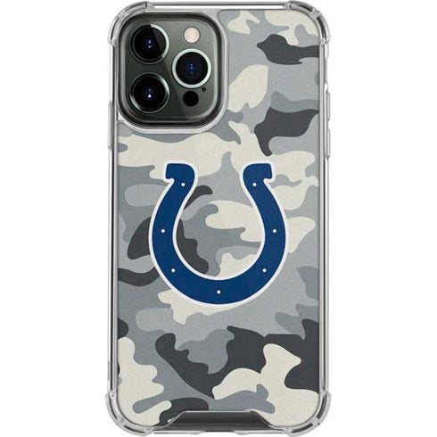 NFL Indianapolis Colts Camo iPhone 14 Pro Max Clear Case