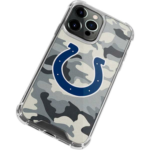 NFL Indianapolis Colts Camo iPhone 14 Pro Max Clear Case