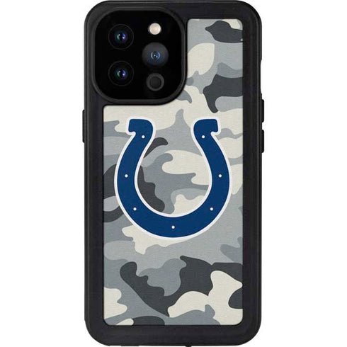 NFL Indianapolis Colts Camo iPhone 14 Pro Max Waterproof Case
