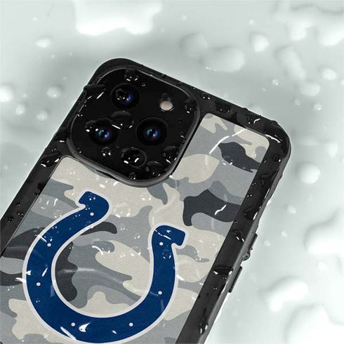 NFL Indianapolis Colts Camo iPhone 14 Pro Max Waterproof Case