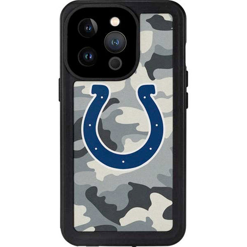 NFL Indianapolis Colts Camo iPhone 14 Pro Waterproof Case