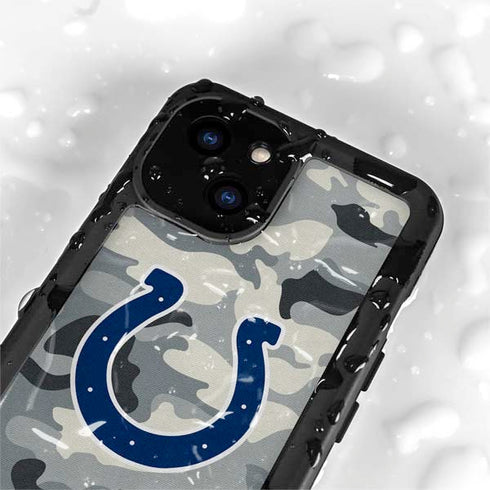 NFL Indianapolis Colts Camo iPhone 15 Plus Waterproof Case