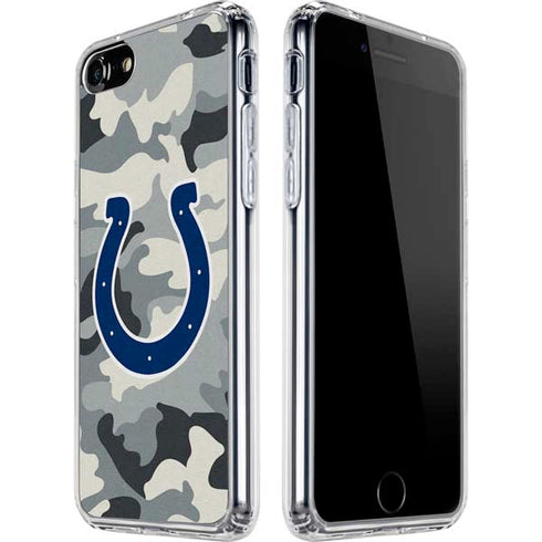 NFL Indianapolis Colts Camo iPhone SE (2nd & 3rd Gen) Clear Case