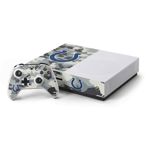 NFL Indianapolis Colts Camo Xbox One S Console and Controller Bundle Skin