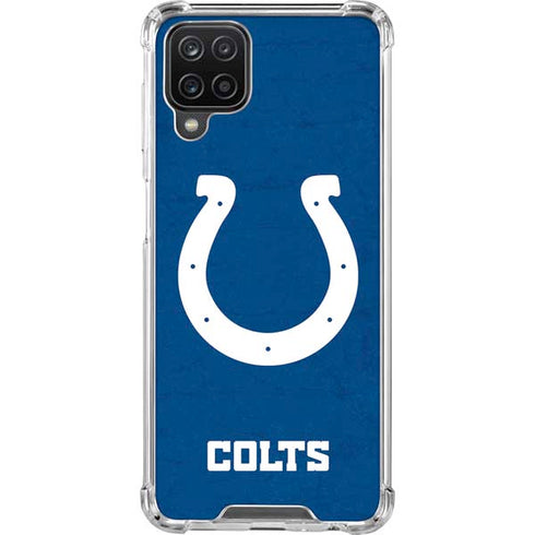 NFL Indianapolis Colts Distressed Galaxy A12 Clear Case