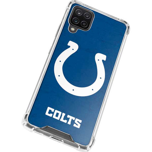 NFL Indianapolis Colts Distressed Galaxy A12 Clear Case