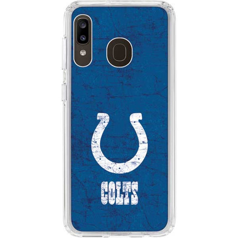 NFL Indianapolis Colts Distressed Galaxy A20 Clear Case