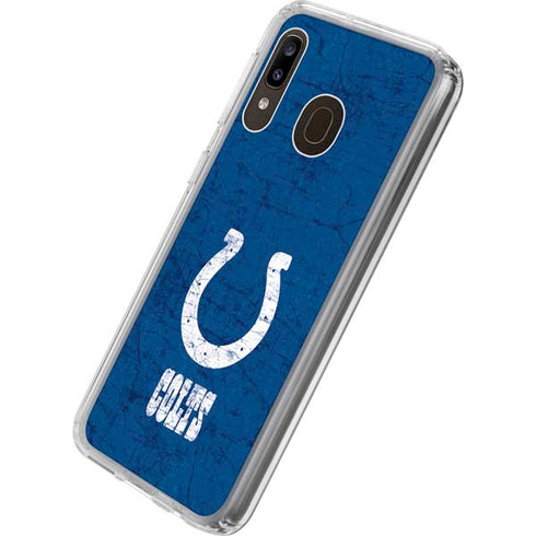 NFL Indianapolis Colts Distressed Galaxy A20 Clear Case