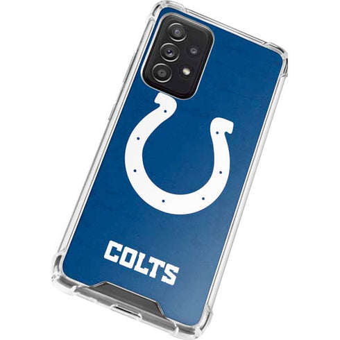 NFL Indianapolis Colts Distressed Galaxy A52 5G Clear Case