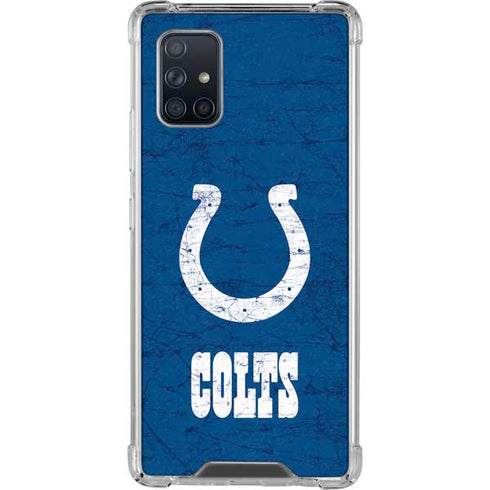 NFL Indianapolis Colts Distressed Galaxy A71 5G Clear Case